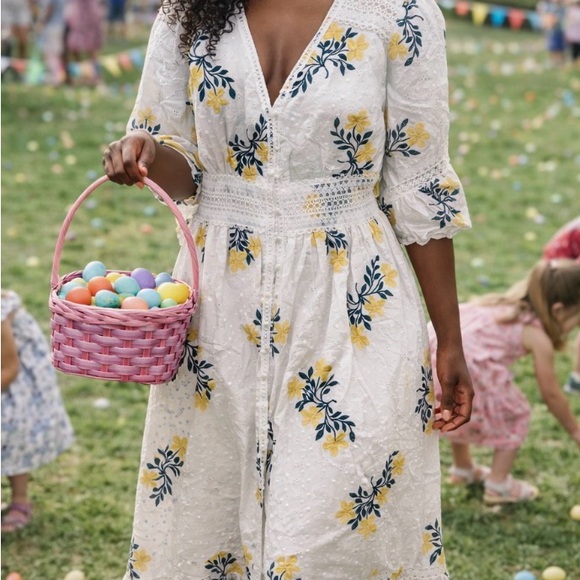 Just Me Floral Embroidered Maxi Dress Size L -NWOT - Picture 3 of 3